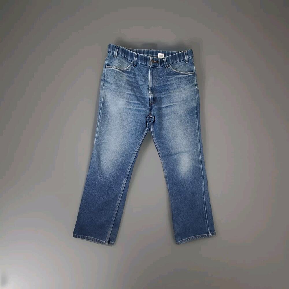 Vintage Levis 547 Jeans Mens Size 38 Tag 36X29 Fit Denim Blue 90s Y2K Brown Tab